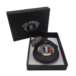 Porte insigne cuir Police Nationale (insigne inclus)
